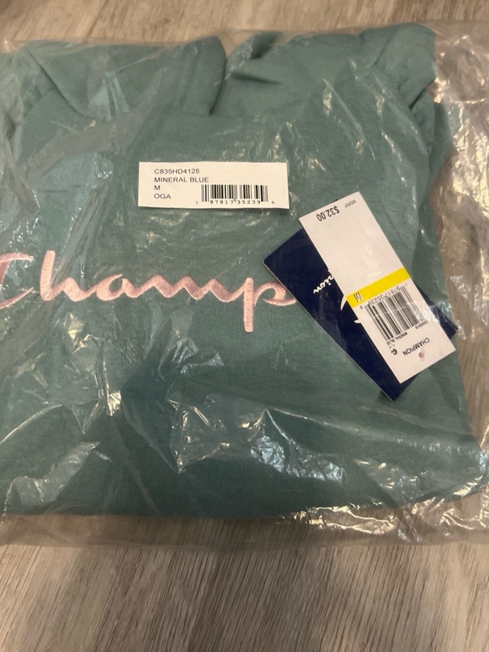 Champion Kids Gray Heather Crewneck Sweatshirt with Pink Logo